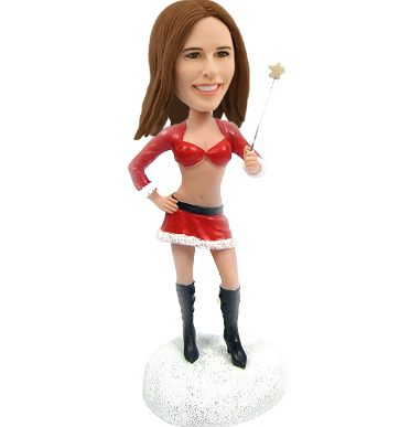 Personalized Christmas Lady Bobble Head