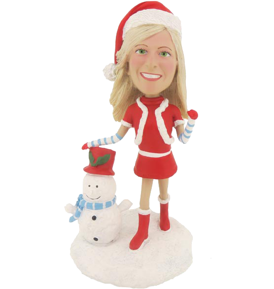 Personalized Christmas Girl Bobble Head