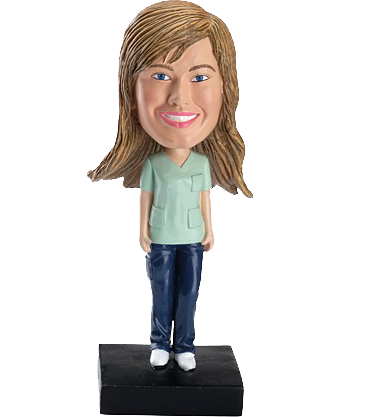 Personalized Female Nurse Bobble Head