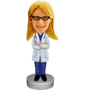 Personalized Bobblehead of Doctor in Lab Coat