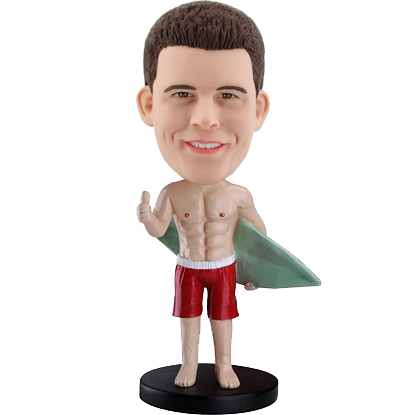 Excited Surfer Custom Bobblehead