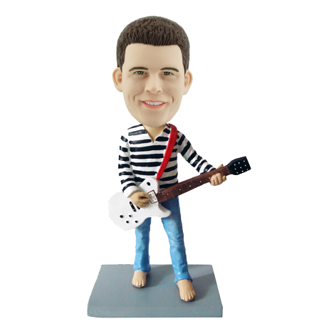 Custom Guitarist Bobblehead in Blue Jeans