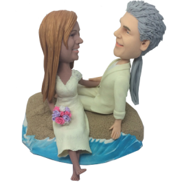 Beach Wedding Couple Bobbleheads