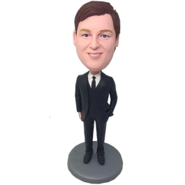Black Tie Groomsman Bobble Head