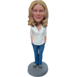 Casual Lady Custom Bobbble Head