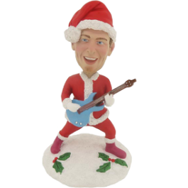 Personalized Christmas Guitarist Bobblehead