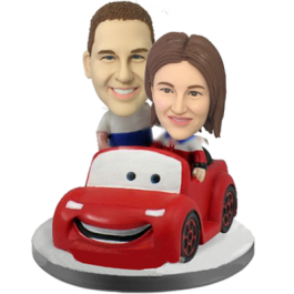 Couple in Car Custom Bobble Heads