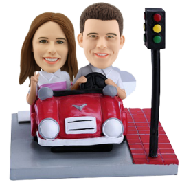 Couple in Car Custom Bobbleheads