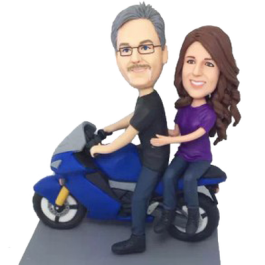 Couple on Motorbike Custom Bobbleheads