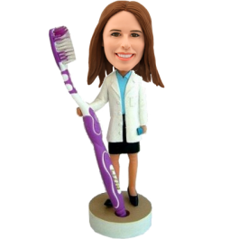 Personalized Female Dentist Bobble Head