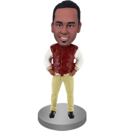 Custom Casual Football Fan Bobble Head