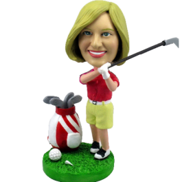 Custom Female Golfing Bobblehead