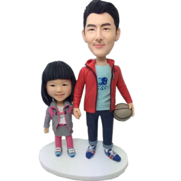 Father and Daughter Bobbleheads