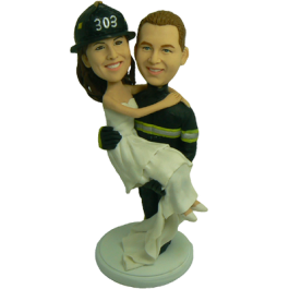 Fire Fighter Wedding Cake Toppers