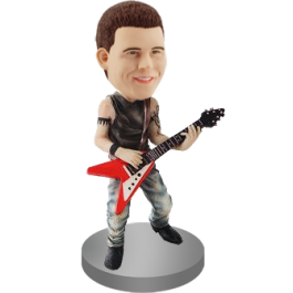 Flying-v Guitar Player Bobble Head