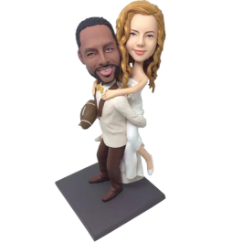 Football Fan Groom Wedding Bobbleheads