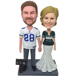 Football Fans Wedding Bobble Heads