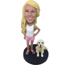 Girl and Dog Custom Bobblehead