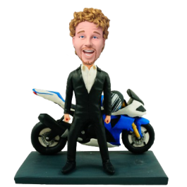 Man and Motorcycle Custom Bobblehead