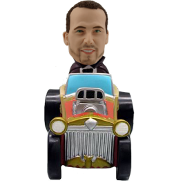 Man in Ancient Car 