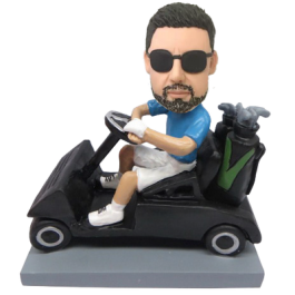 Man in Golf Car