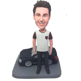 Man With Black Car Custom Bobblehead