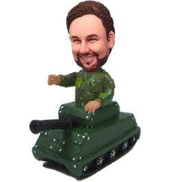 Military on Tank Custom Bobblehead