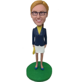 Personalized Skirt Suit Girl Bobblehead