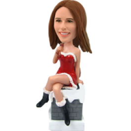 Personalized Christmas Bobblehead for Sexy Lady