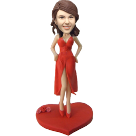 Sexy Girl in Slip Dress Bobbble Head