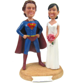 Superman Theme Wedding Cake Topper