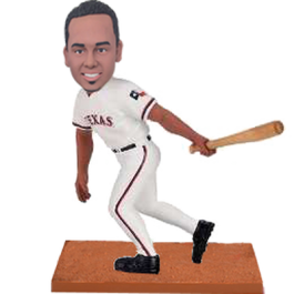 Texas Baseball Batter Custom Bobblehead