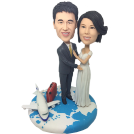 Travel Around The World Wedding Cake Topper