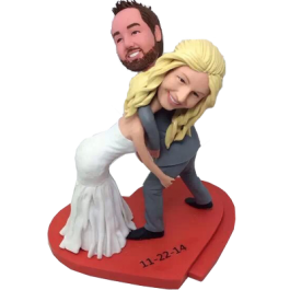 Wrestling Couple Wedding Cake Topper