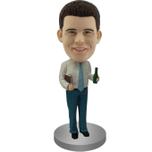 Custom Bobble Head of Boss With Beer and Binder