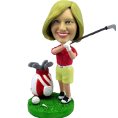 Custom Female Golfing Bobblehead