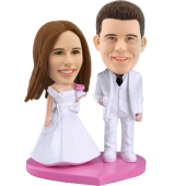 Custom White Tie Wedding Bobble head