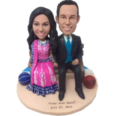 Indian Style Basketball Couple Bobbleheads