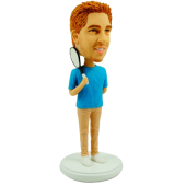 Man Taking Tennis Racket Custom Bobblehead