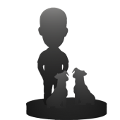 One Person and Two Dogs Custom Bobblehead