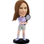 Personalized Bobblehead Woman Tennis