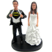 Custom Batman Theme Wedding Cake Topper