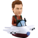 Bobble Head of Pilot Enjoying His Journey
