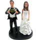 Custom Batman Theme Wedding Cake Topper