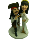 Caribbean Pirate Wedding Cake Toppers