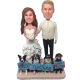 Couple and Dogs Wedding Bobbleheads