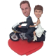 Couple on Motorbike Wedding Bobbleheads