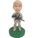 Customized Army Bobblehead With Machine Gun