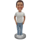 Custom Bobblehead in Shirt and Jeans