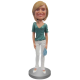 Custom Bobblehead In V-Neck and Skinny Jeans